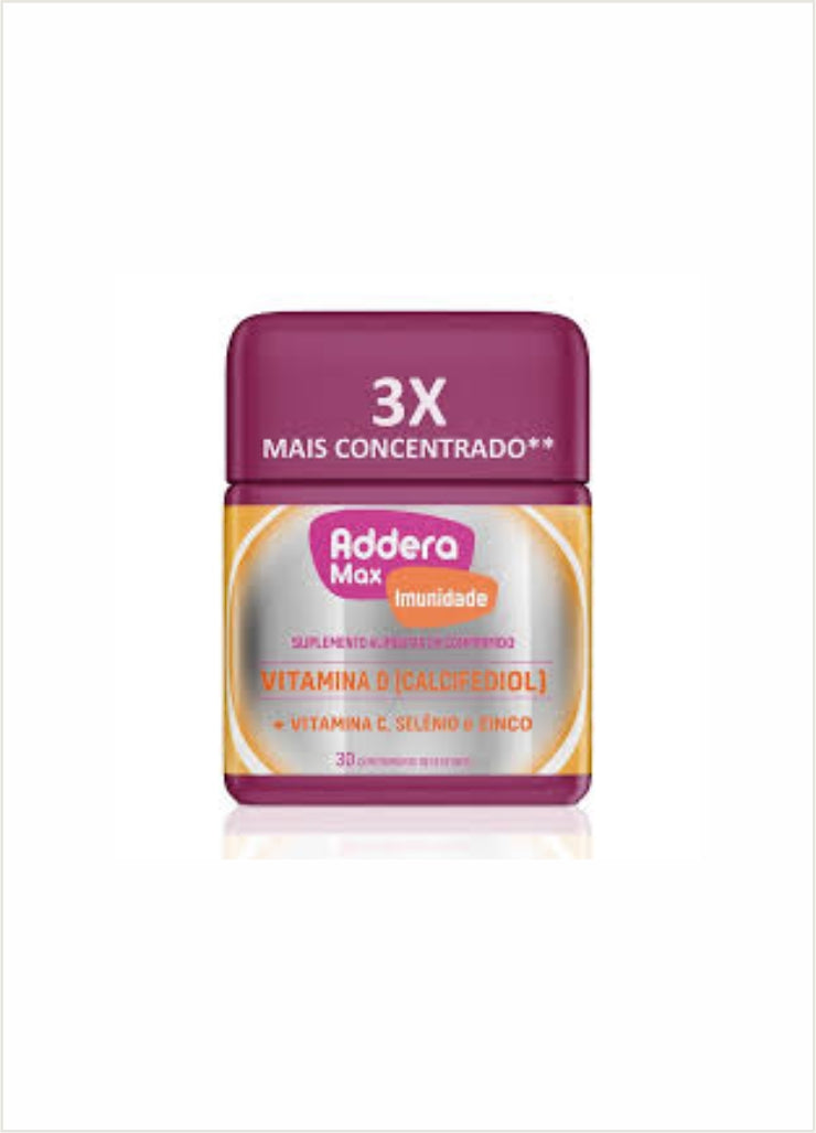 Suplemento Alimentar Addera Max Imunidade Vitamina D Com 30 Comprimidos