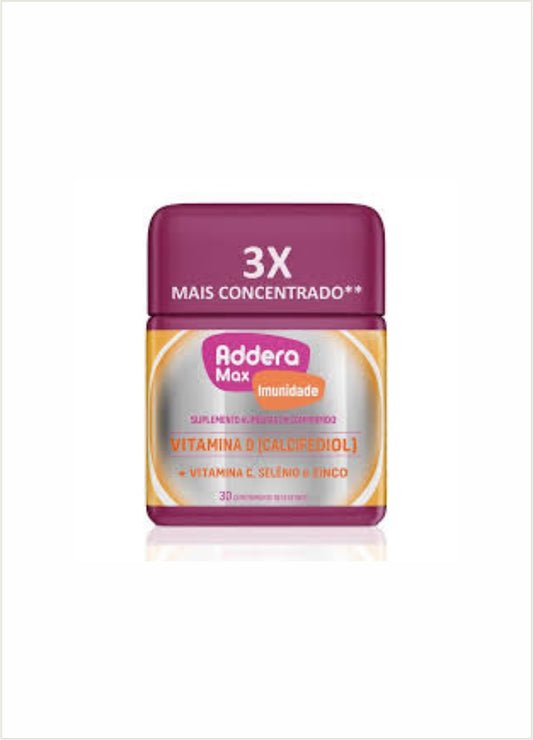 Suplemento Alimentar Addera Max Imunidade Vitamina D Com 30 Comprimidos