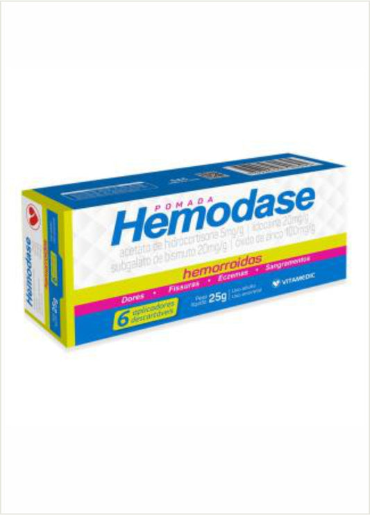 HEMODASE POMADA C/ 6 APLICADORES 25G